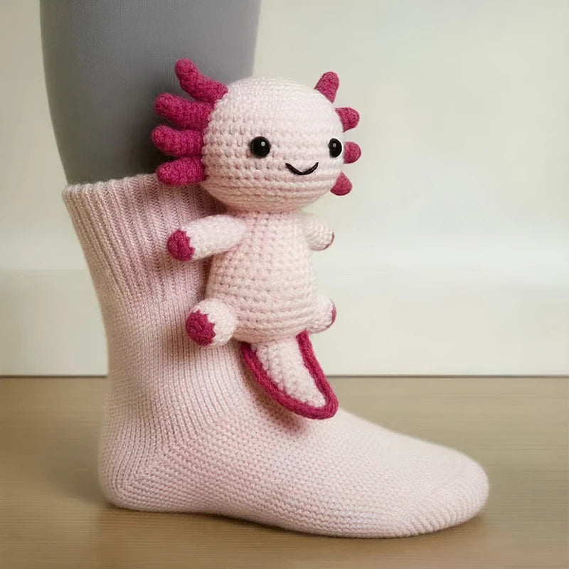 Fluffy 3D Ear Knit Animal Socks – Cute Winter Gift for Women, Teens & Kids