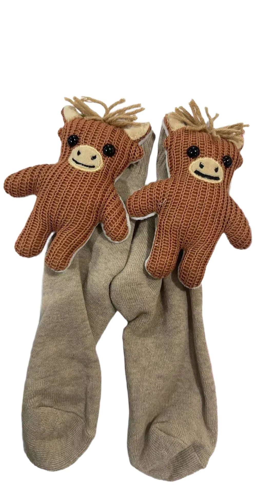 Fluffy 3D Ear Knit Animal Socks – Cute Winter Gift for Women, Teens & Kids