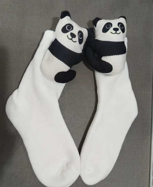 Fluffy 3D Ear Knit Animal Socks – Cute Winter Gift for Women, Teens & Kids